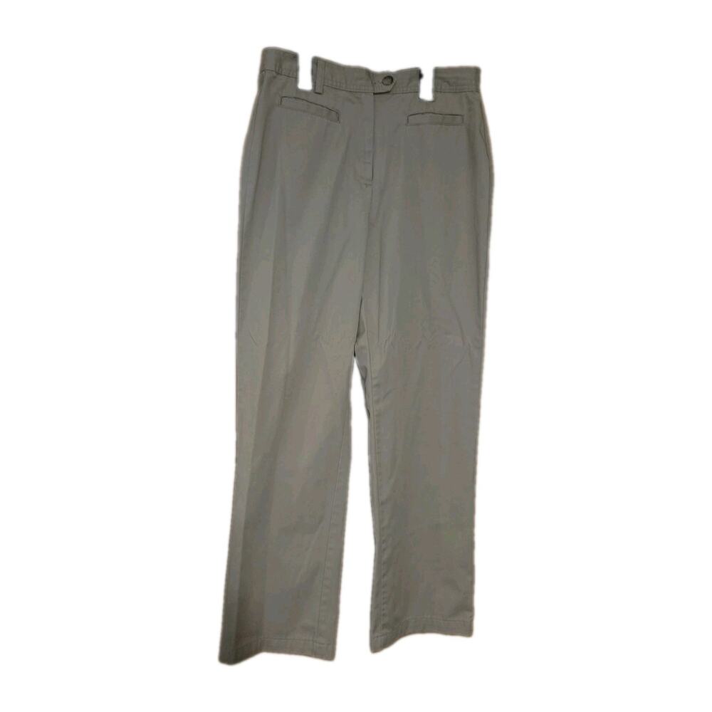 Lands End Ankle Pants Women's Sz 8 Khaki Beige Trouser Leg Casual